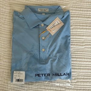 NWT Men’s Peter Millar Golf Shirt - Size Medium - Powder Blue